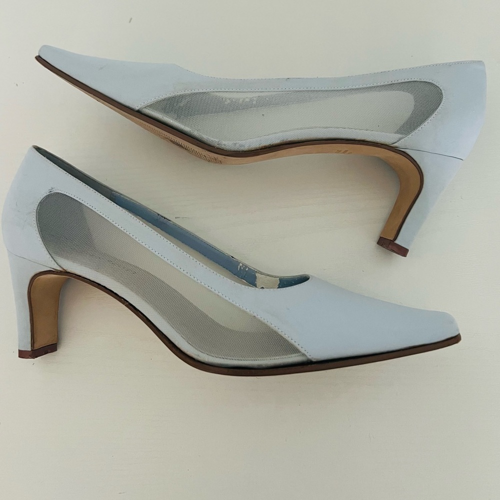 KAREN SCOTT RARE/VINTAGE "STRATTON" Baby Blue Mesh heels Women’s size 7